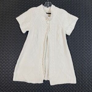 Mac & Jac Beige Knit 2‎ Button Cardigan Sweater Women's Size S Cotton Blend